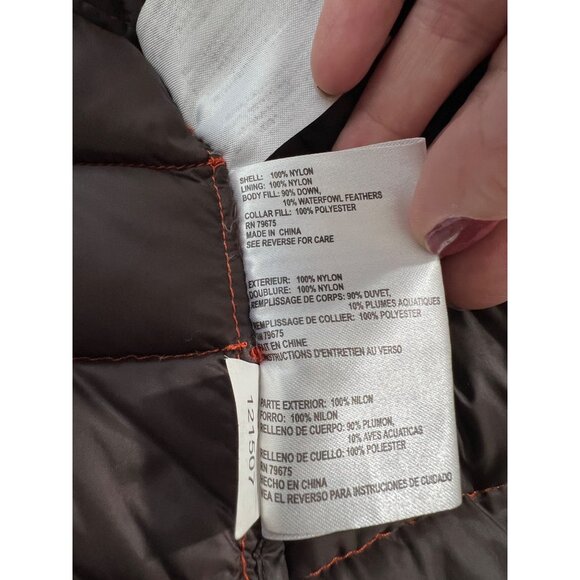 Michael Kors Womens Red Packable Down Fill Jacket Size L Gold MK Zipper Lightwei - Picture 15 of 16